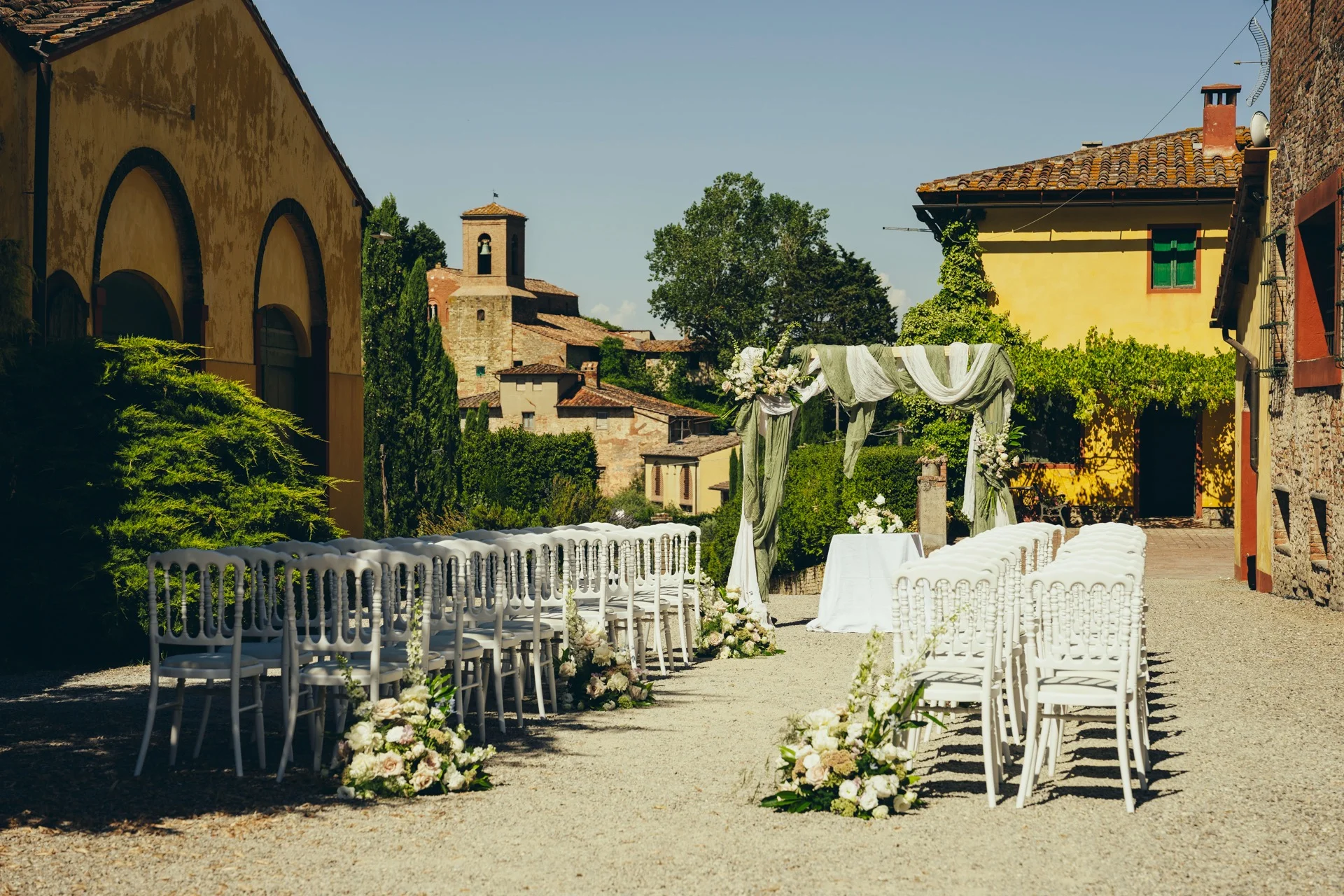 wedding set in a villa