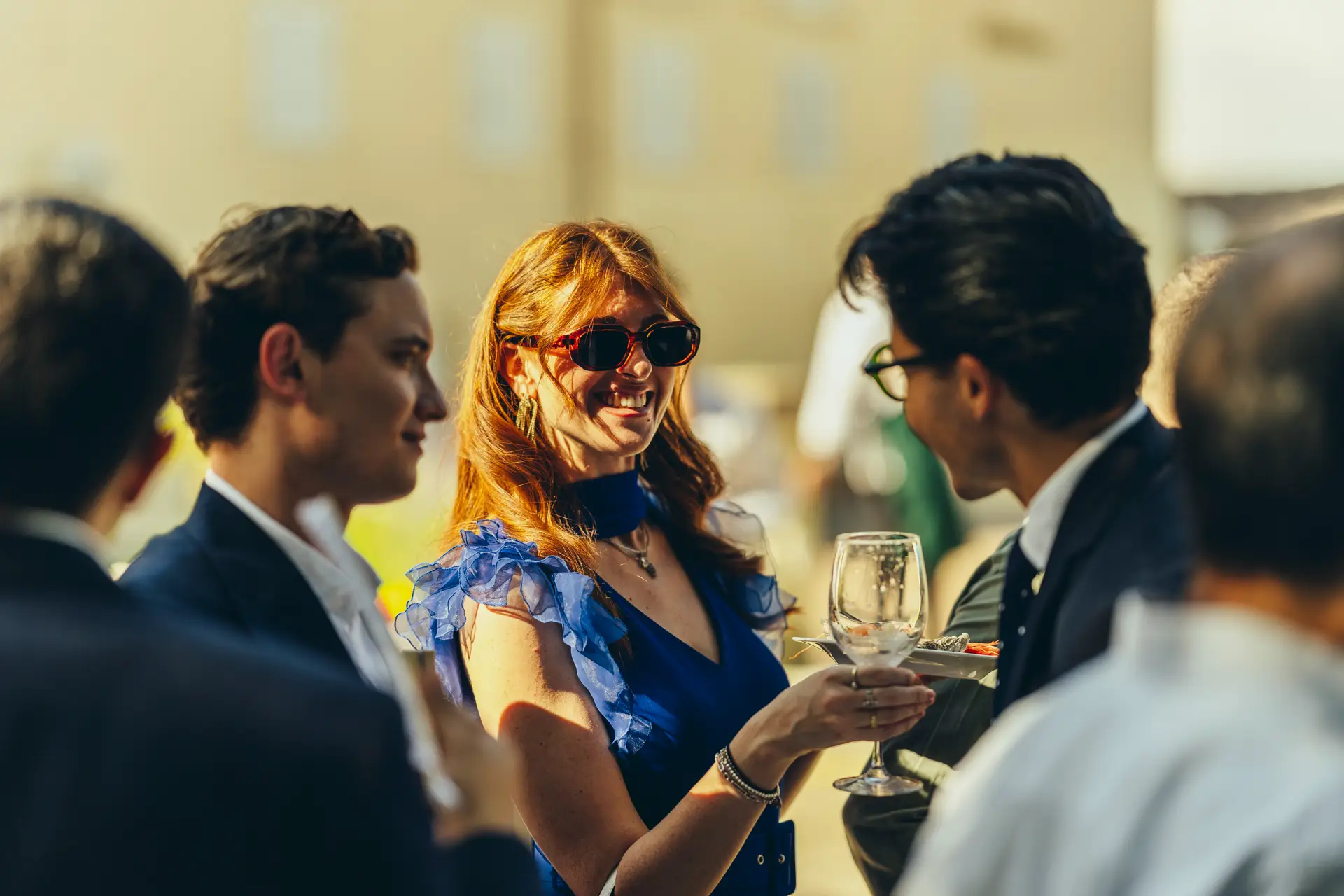 people toasting at corporate event