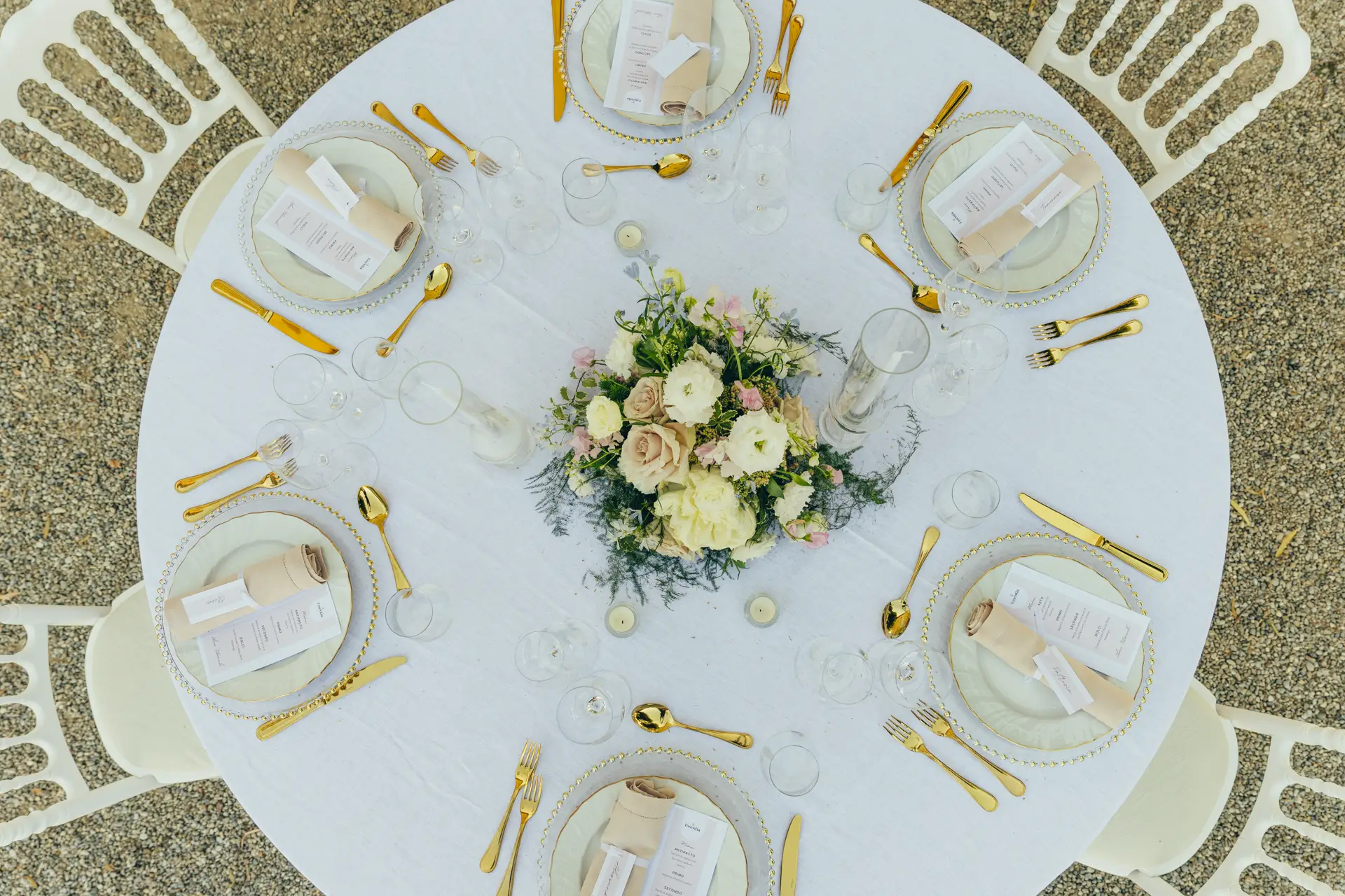 table set for wedding