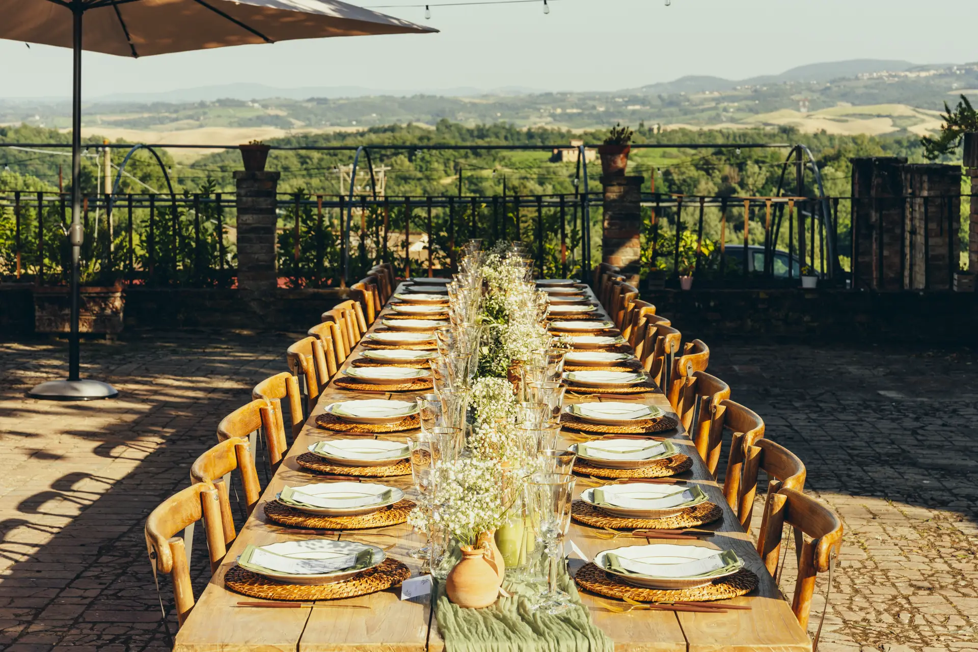 Table set for a wedding