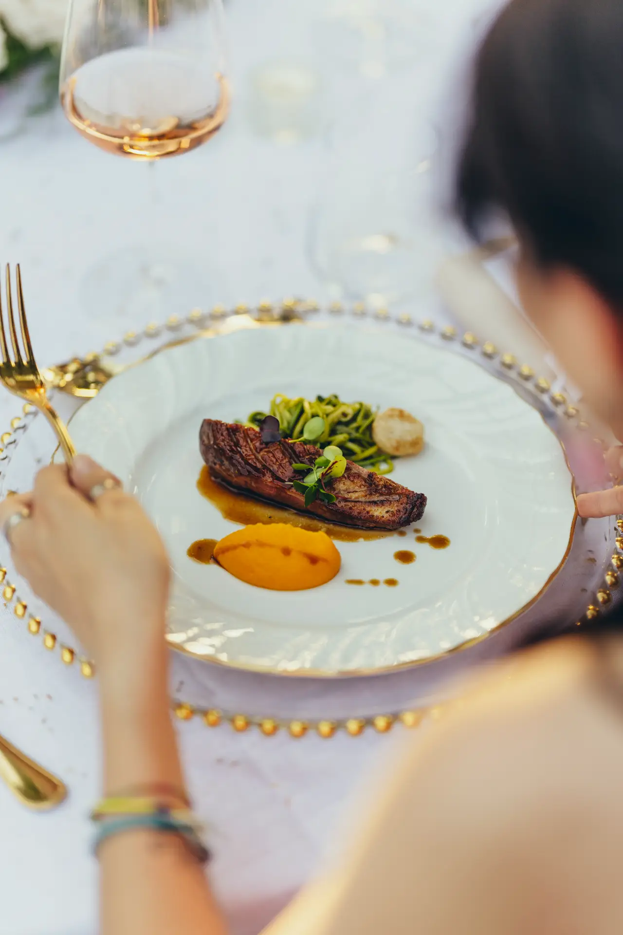 Main course at a wedding