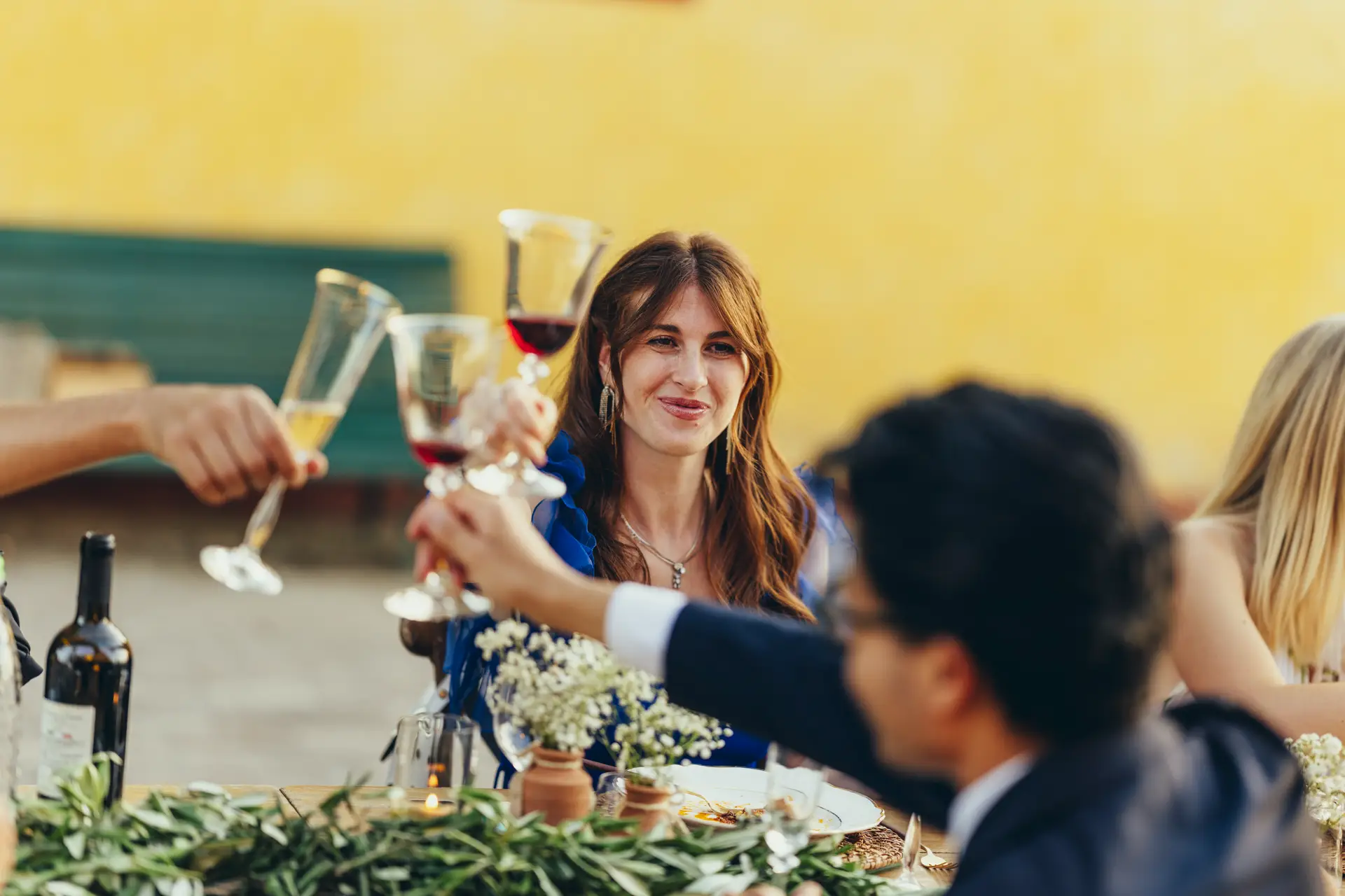 People toasting at a wedding
