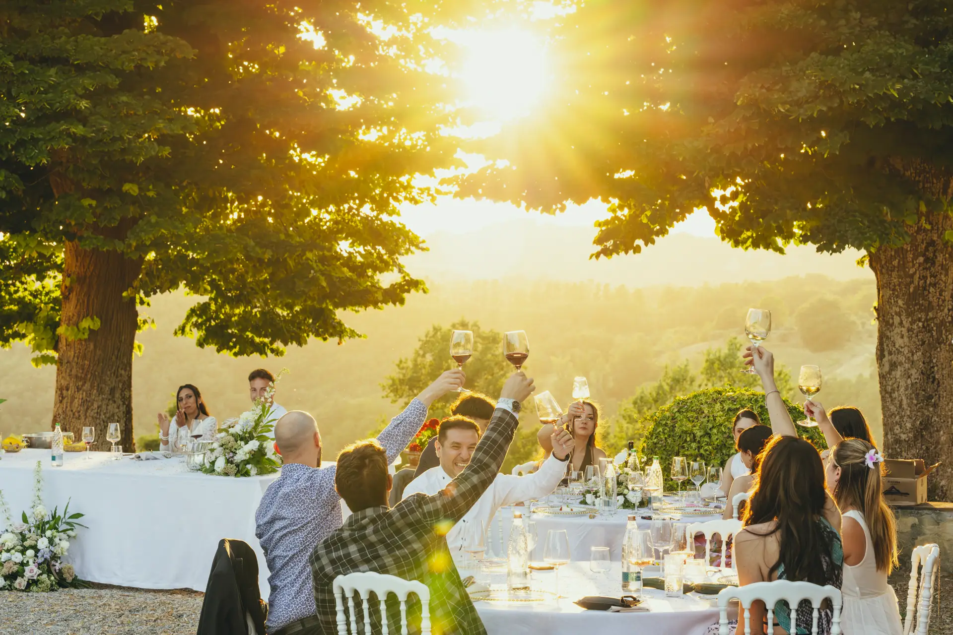 People toasting at a wedding