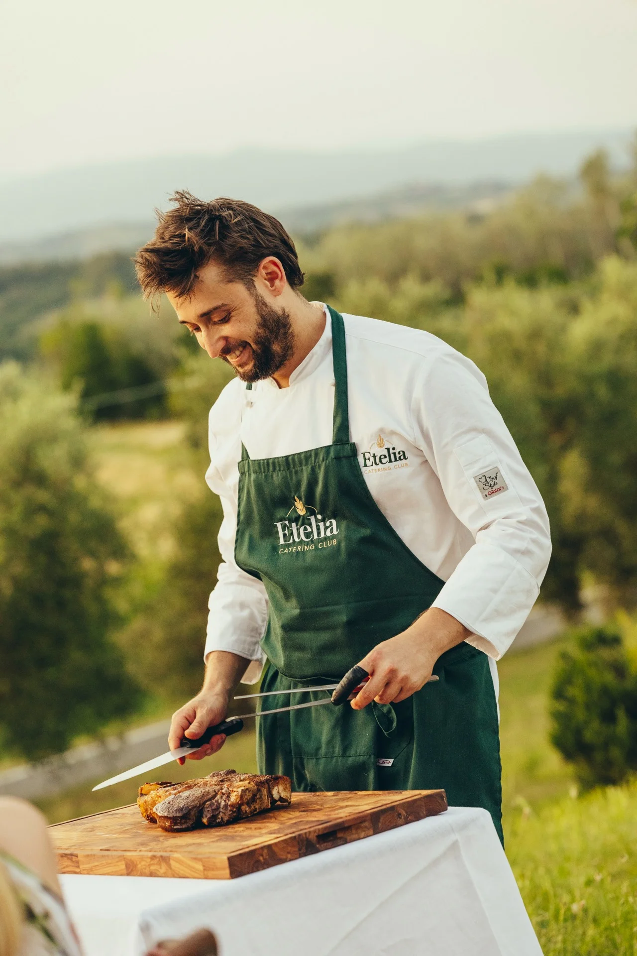 chef serving meat