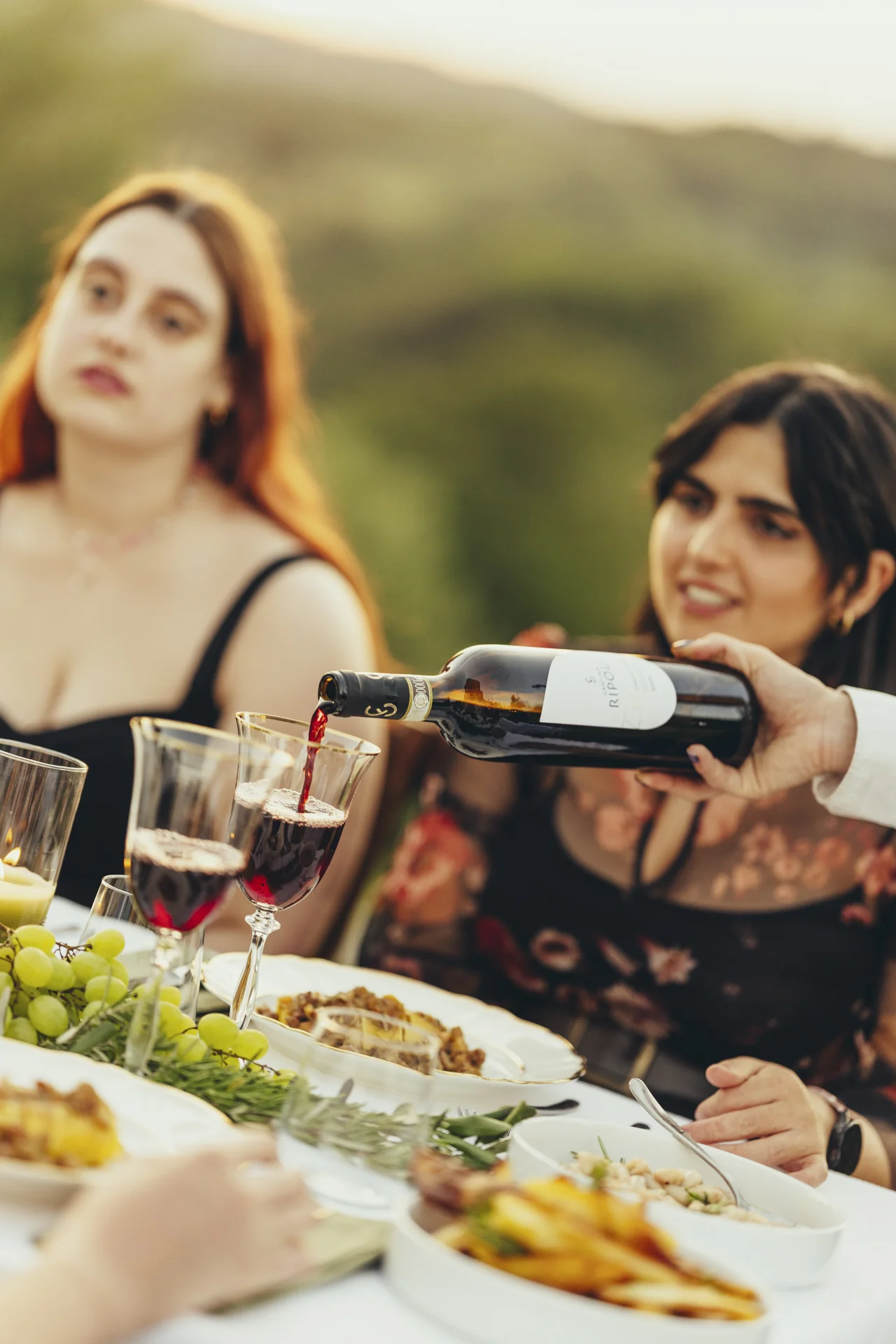 chef serving wine